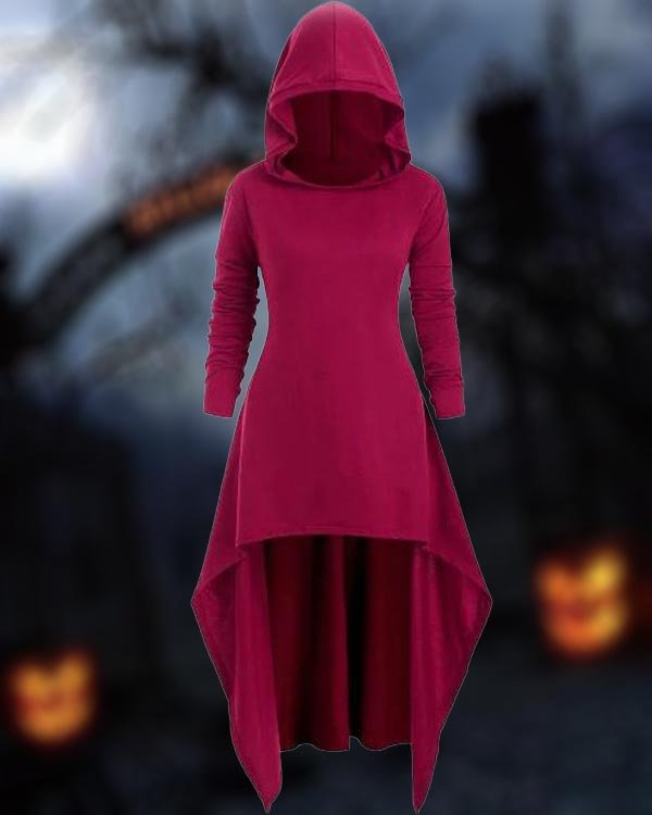 Halloween Literary Retro Hooded Dress