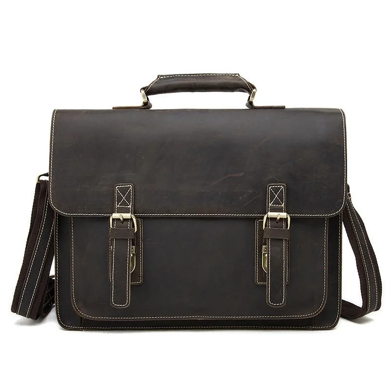 Mens Fashion Classic Leather Vintage Shoulder Bags Crossbody Packs
