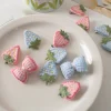 6PCS Cute Embroidery Strawberry Knot Haripins