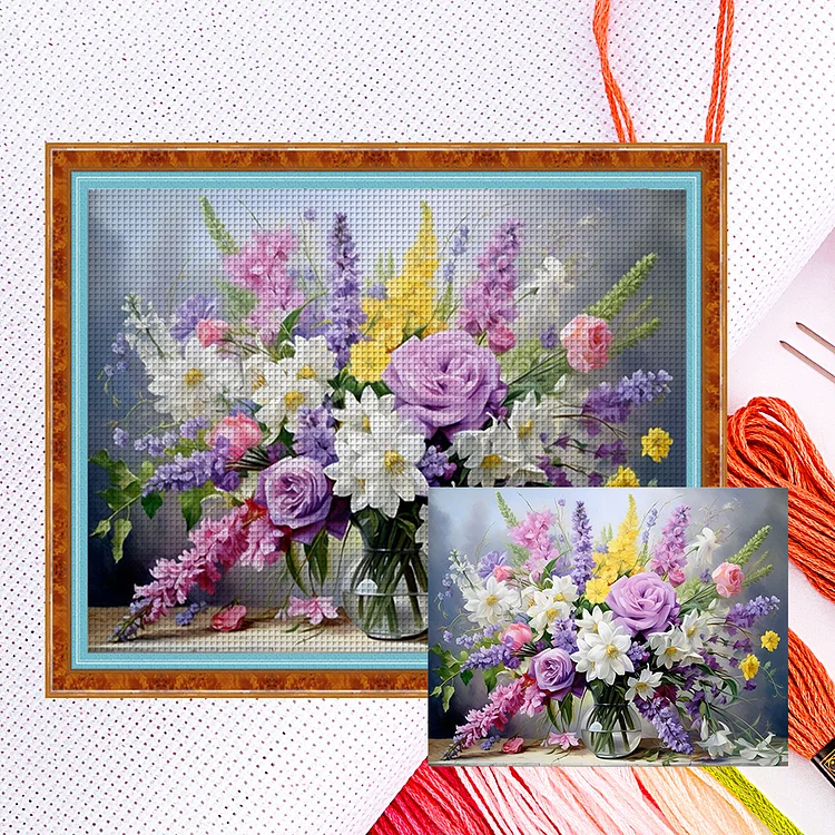 『YiShu』Bouquet Of Flower - 11CT Counted Cross Stitch(50*40cm)
