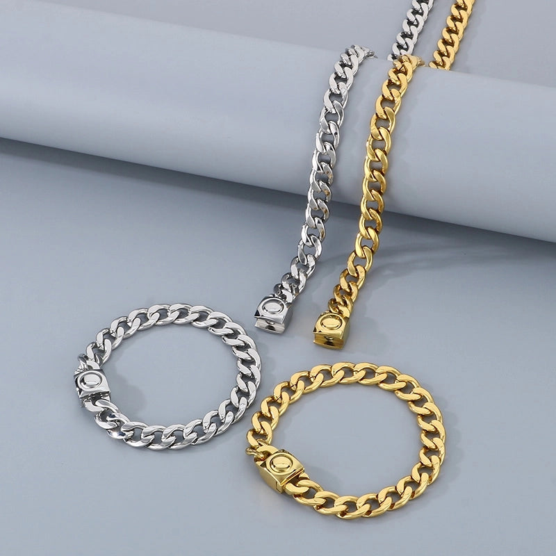 Stainless Steel NK Chain Bracelet Fashion Personality Titanium Steel Figaro Chain Necklace