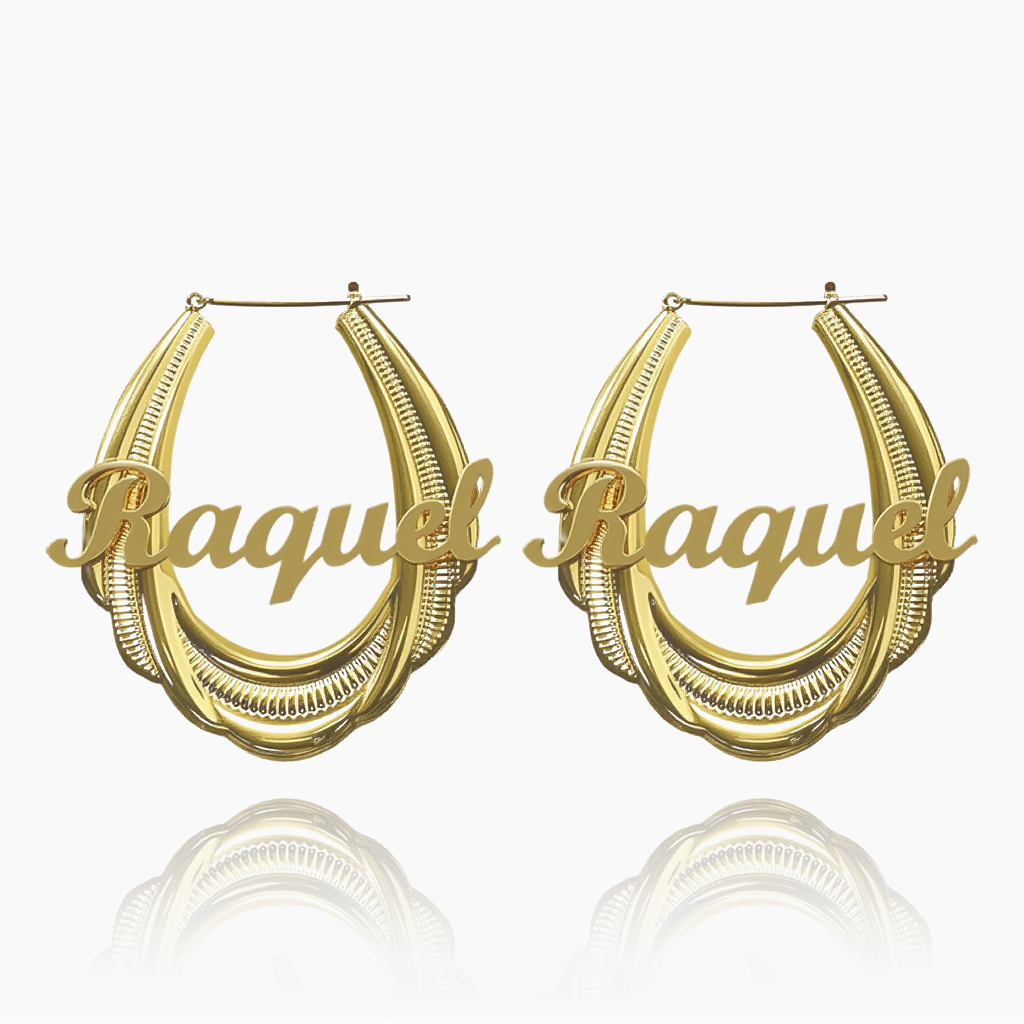 Large Bamboo Hoop Earrings
