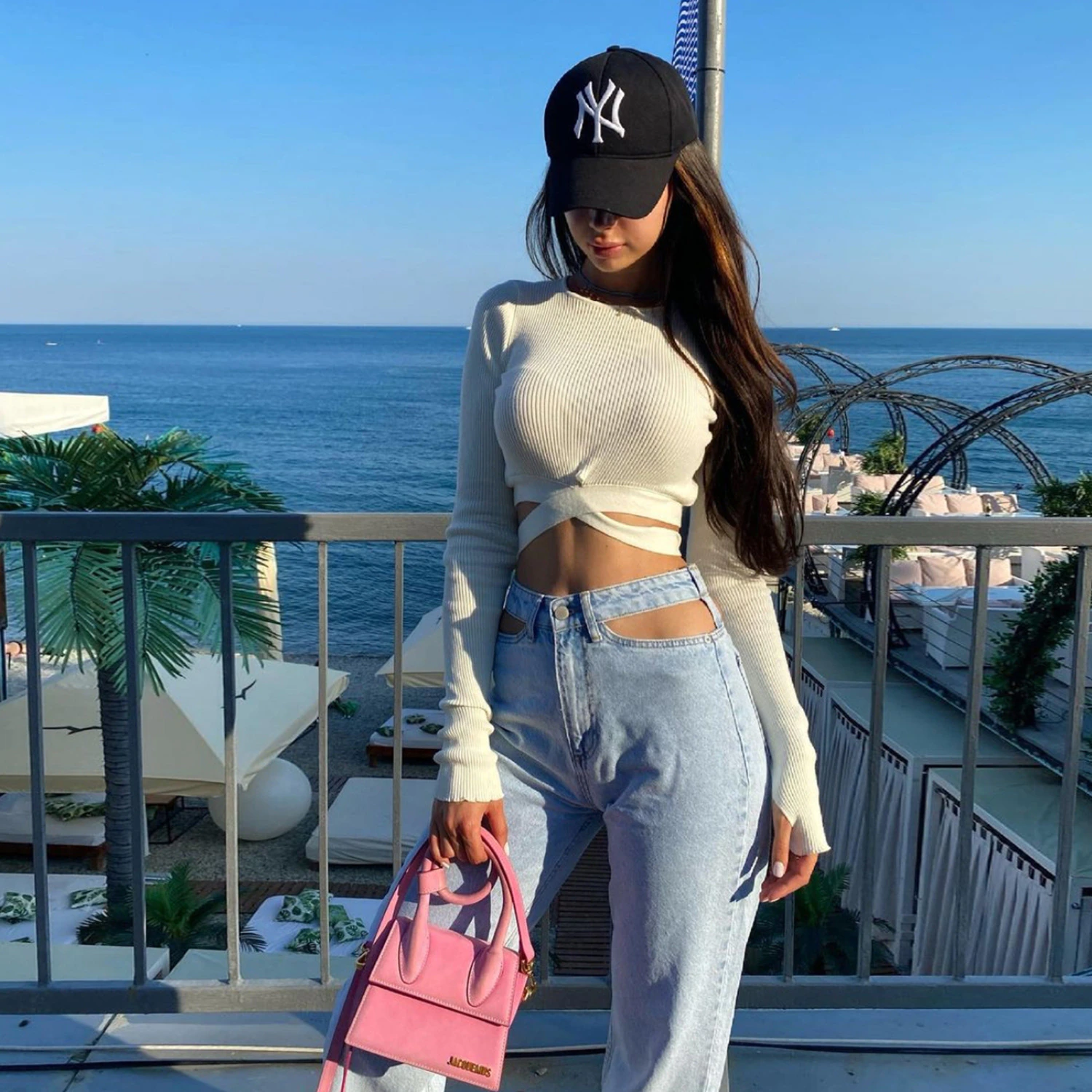 Ootddress New White Knit Two Piece Women Sets Fall Ribbed Crop Top And Pleated Knitted Skirt Suits For Women Midi Dress Sets 2025