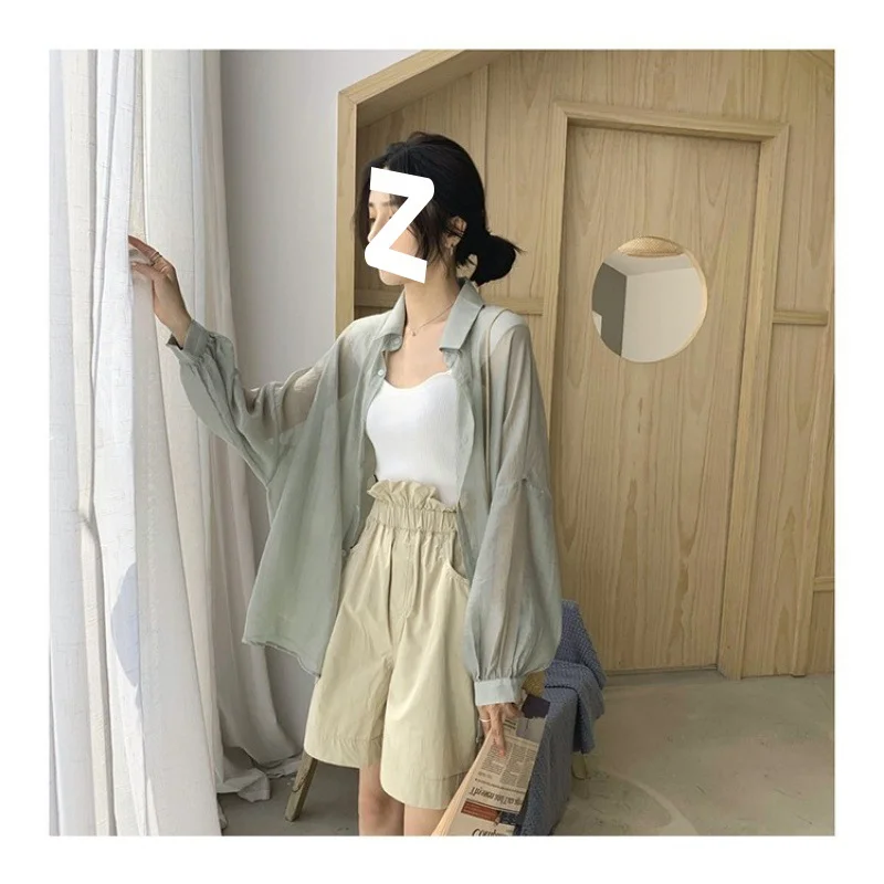 Uveng Uveng And Long Sun Protection Shirt Women 2024 Summer Long Sleeves Large-Size Breathable Thin Cardigan Coat Women Fashion Tops Up