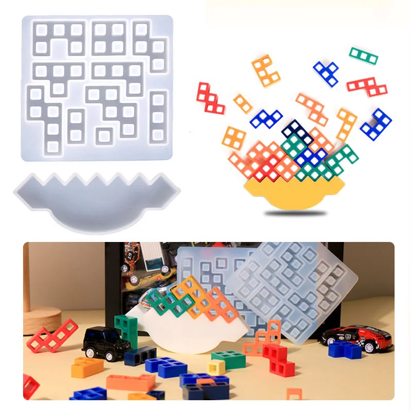 Resin Mold Set for Tetris Balance Stacking Toys