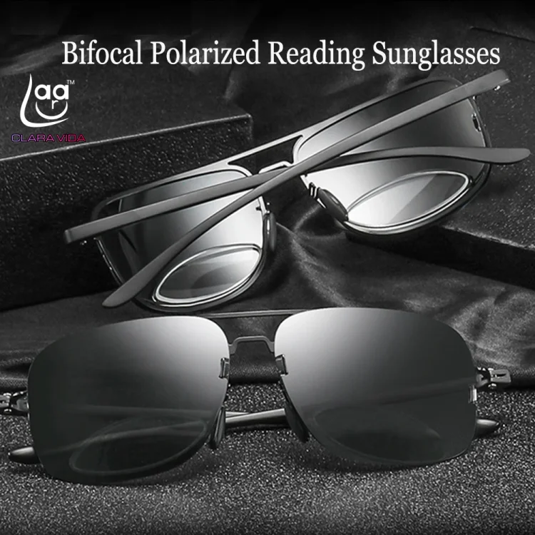 Bifocal Polarized Reading Sunglasses +0.75 +1 +1.5 +1.75 To +3.75 See Near and Far Retro Pilot Large Frame Polarized Sunglasses