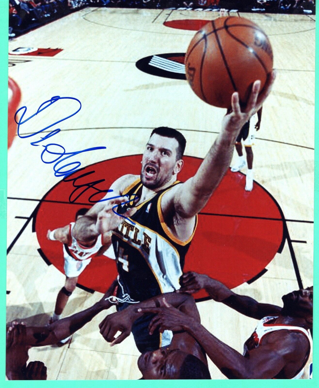 Predrag Drobnjak NBA Seattle Super Sonics Hand Signed Autograph 8x10 Photo Poster painting