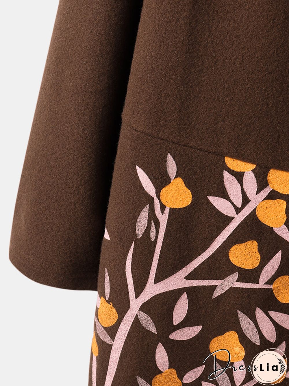 Vintage Flower Print Long Sleeves Casual Coats For Women