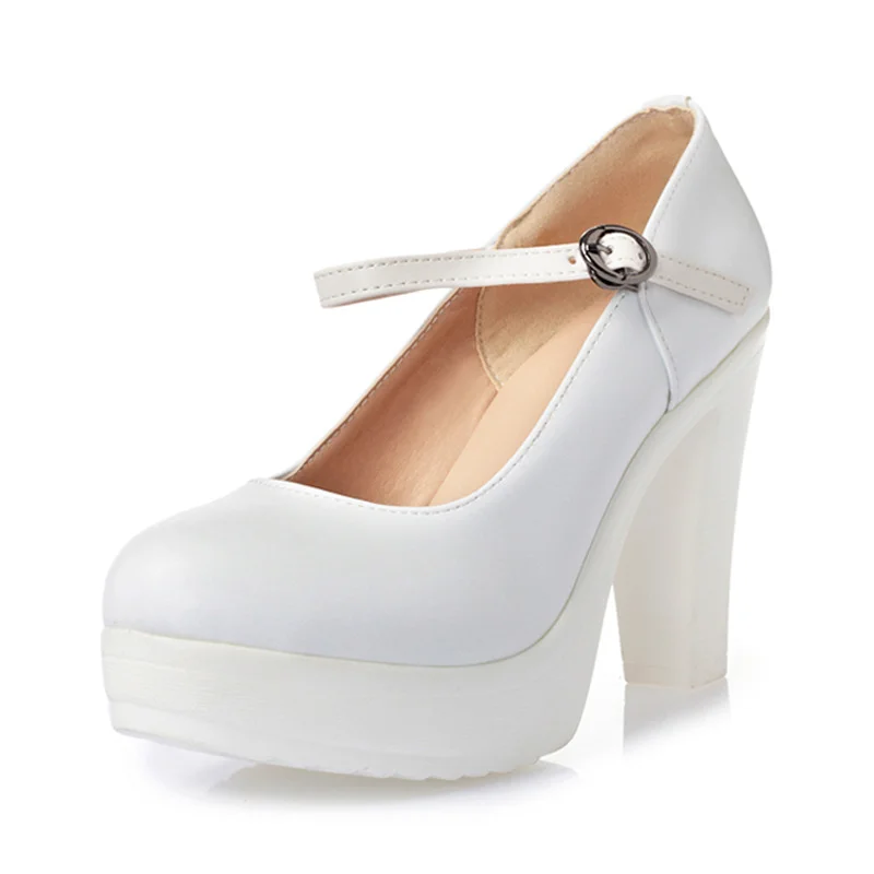 Breakj Breakj Head Shallow High Heels Buckle With T-Singexi Shoes Coarse Heel Model Performance Shoes Waterproof Table 33 Yards Women's Shoes