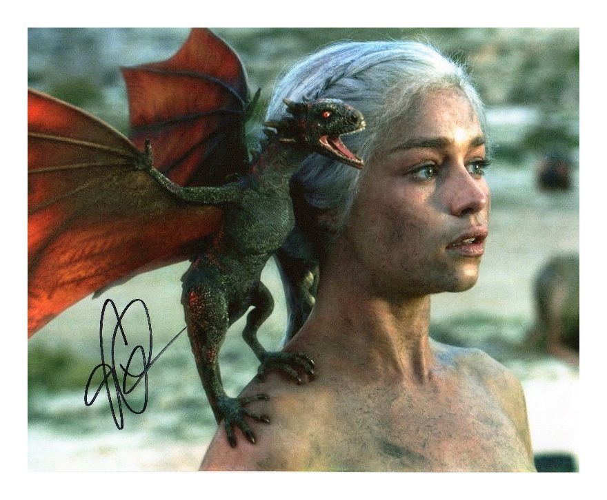 EMILIA CLARKE - GAME OF THRONES AUTOGRAPHED SIGNED A4 PP POSTER Photo Poster painting PRINT 3