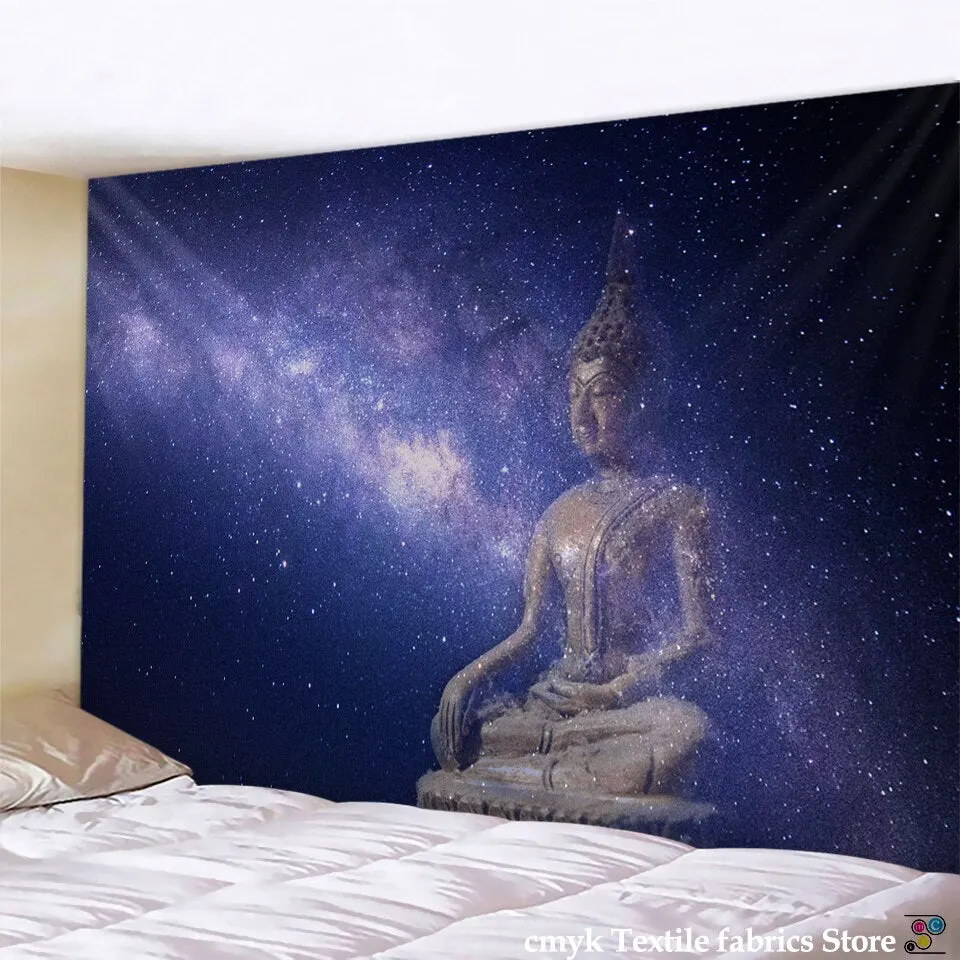 3DReligion Culture Hanging Wall Tapestry Buddha Wall Carpet Headboard Dorm Hippie Psychedelic Tapestry Tree Landscape Boho Decor