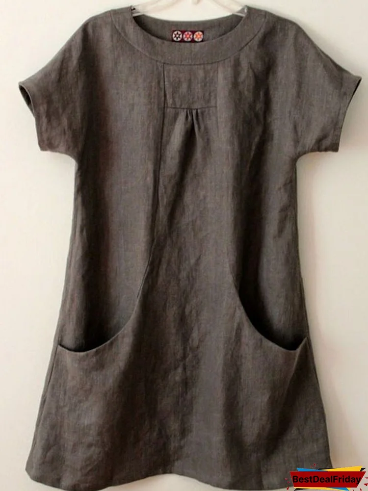 Bestdealfriday Short Sleeve Pockets Cotton Blend Shirts Tops 7966163