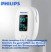 Das ansteckbare Pulsoximeter und Blutzuckermessgerät von Philips misst den Blutzucker- und Sauerstoffgehalt