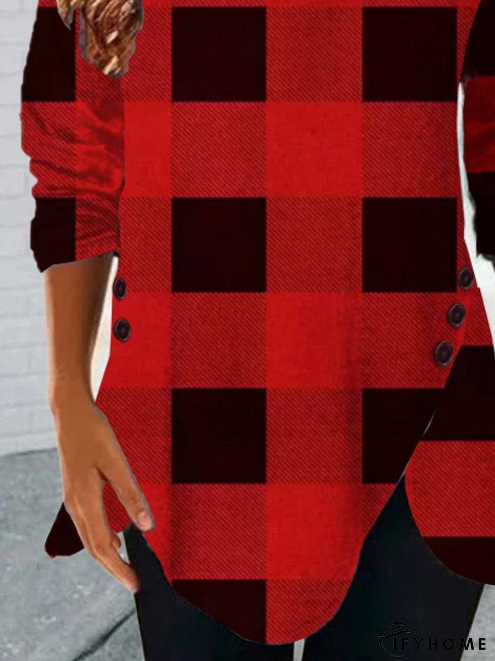 Grid Cowl Neck Casual shirt & Tunic Top | IFYHOME