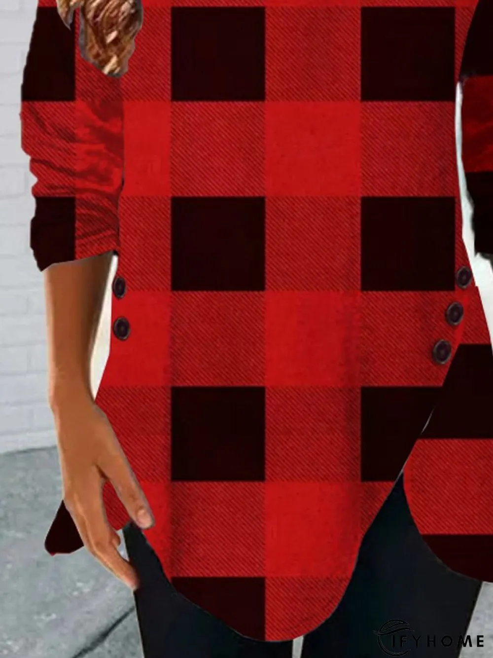 Grid Cowl Neck Casual shirt & Tunic Top | IFYHOME