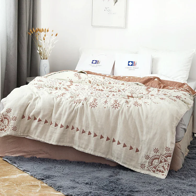 Four-Layer Gauze Blanket Cotton Soft Yarn Sofa Blankets
