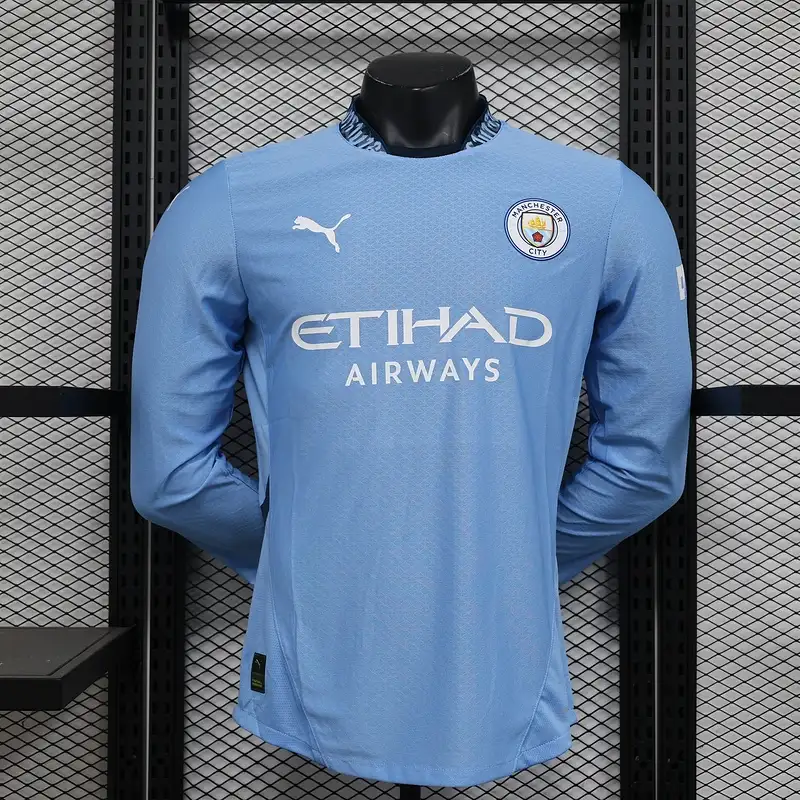 24/25 Player Manchester City Long Sleeve Soccer Jersey Home