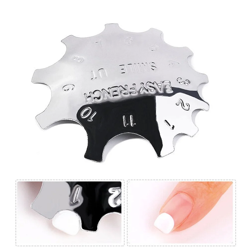 Pro 9 Sizes Easy French Smile Cut V Line almond Shape Tips Manicure Edge Trimmer Nail Cutter Acrylic Pink White French Nails-Nail Inspo