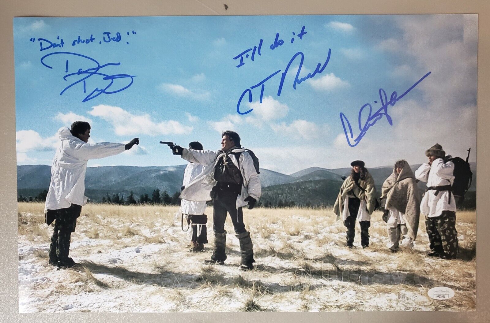 11x17 Autographed by Charlie Sheen, Darren Dalton & C Thomas Howell Red Dawn.JSA