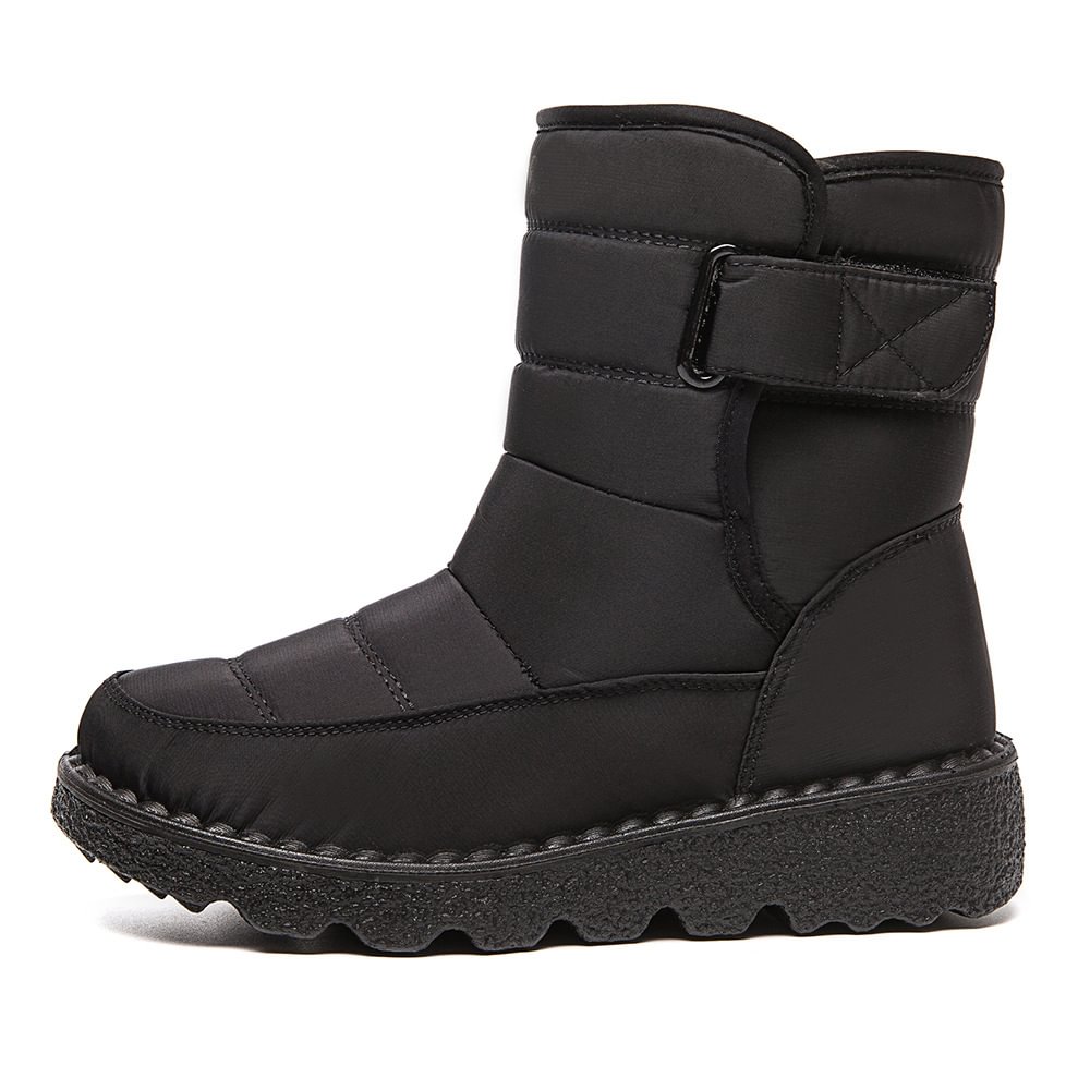 Women's winter boots Low heel thick soled snow boots