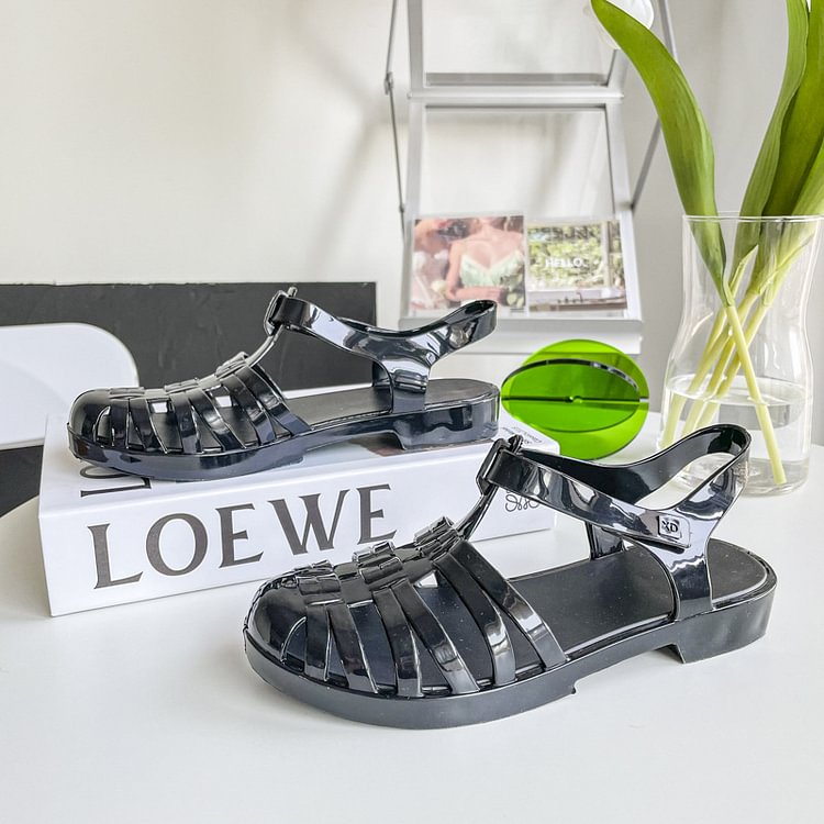 Women's Hollow Crystal Jelly Sandals