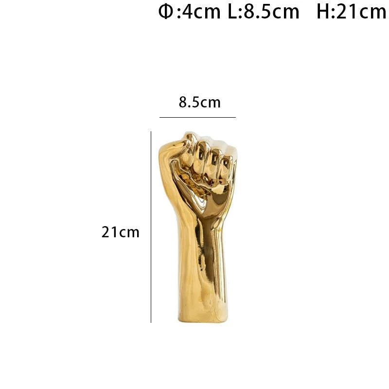 Creative Hand Sculpture Abstract Home Decoration Acessories For Living Room Modern Golden Ceramic Vase Statues For Decoration