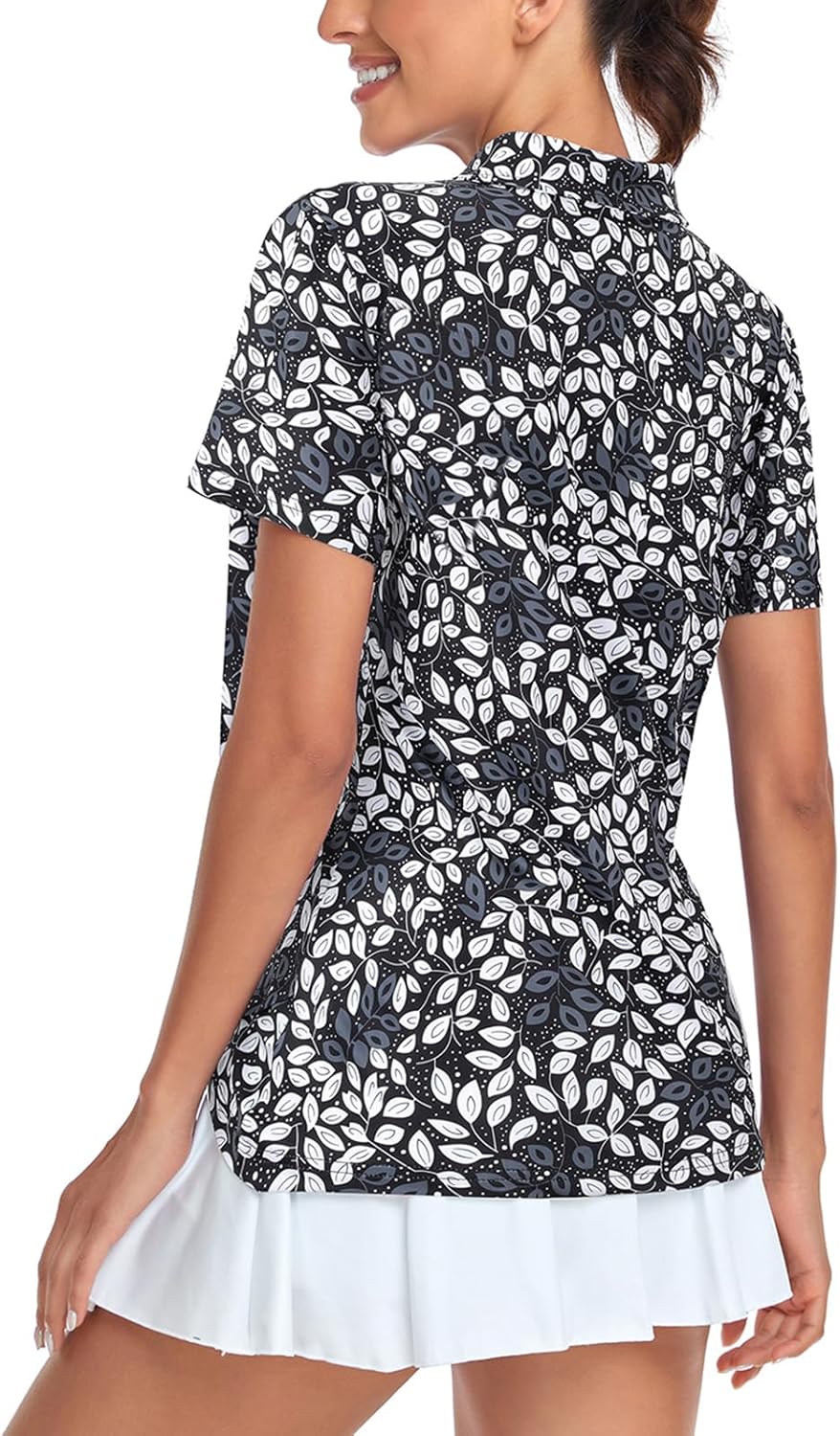 Women's Golf Polo Shirts Short Sleeve Quarter Zip Pullover Moisture Wicking Workout Tops