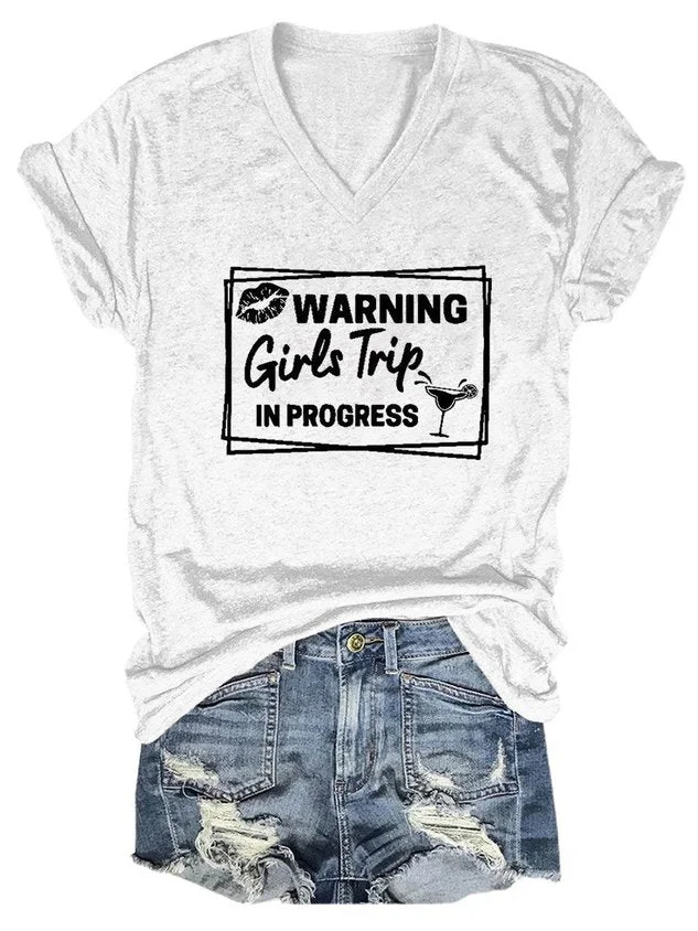 Warning Girls Trip In Progres  Women's Shirts & Tops socialshop