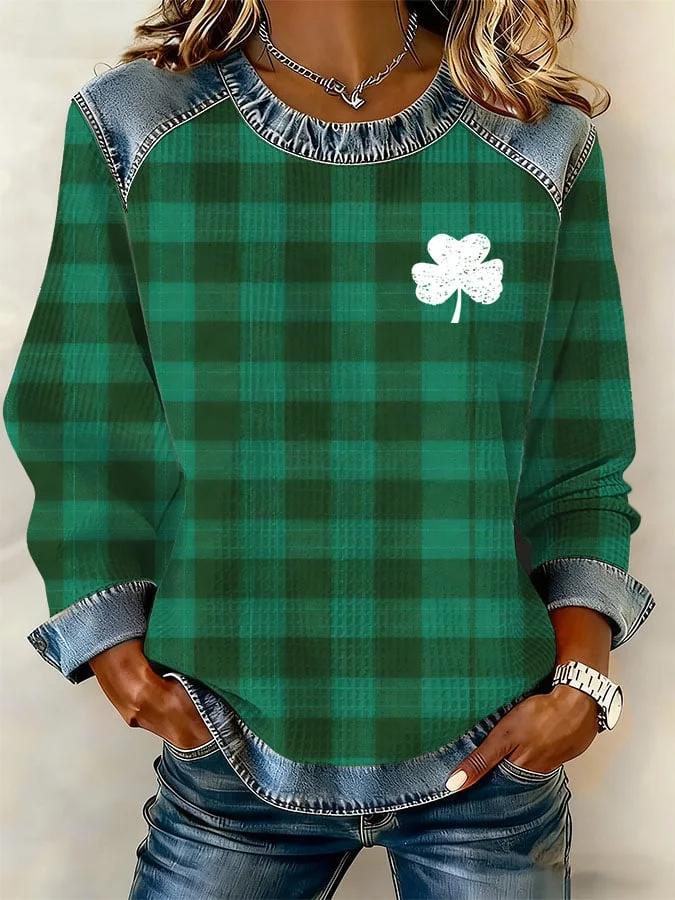 Women's Casual Print Long-Sleeve Sweatshirt 