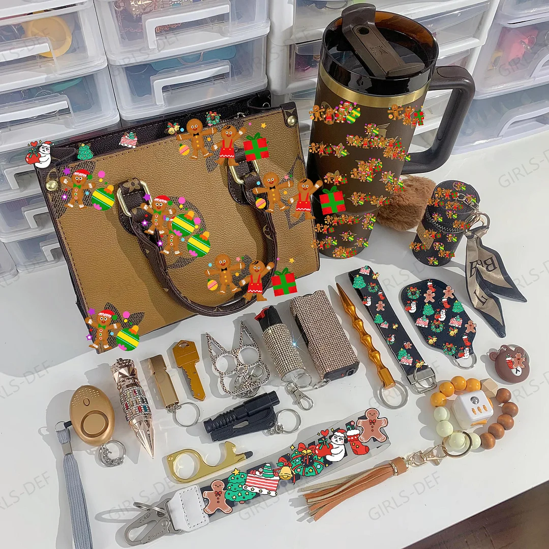 (NEW) Gen 1 French Designer Tote Bag self defense keychain with Tumbler