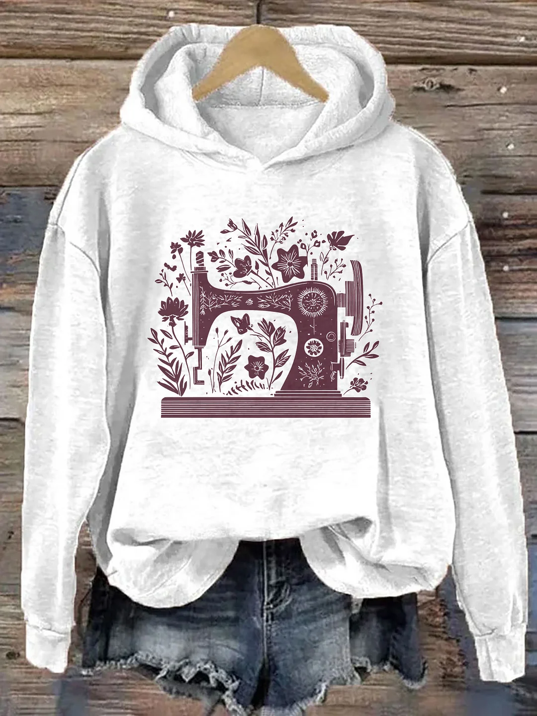Floral Sewing Machine Lover Hoodie