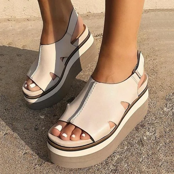 HUXM Naked Feet Wedge Sandals
