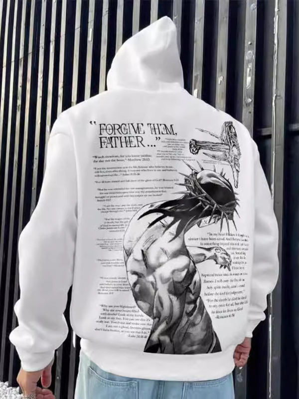 Forgive Them, Father Bible Verses Print Oversized Unisex Hoodie