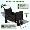 2-in-1 Wagons Carts Foldable 440lbs Capacity Folding Chair Cart with All-Terrain Wheels Beach Wagon for  Sports Garden Camping