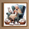 Old Lady Knitting Yarn-Full Round Diamond Painting 40*40CM