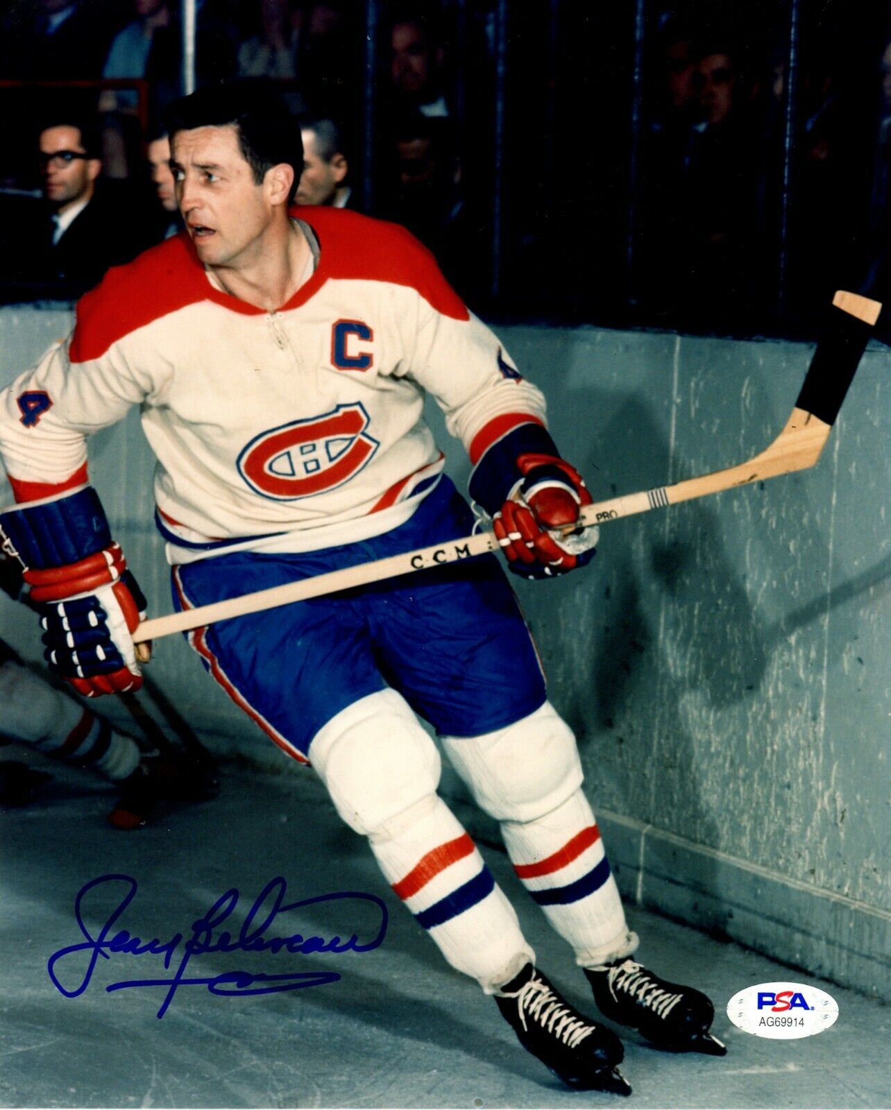 Jean Beliveau autographed signed 8x10 Photo Poster painting NHL Montreal Canadiens PSA COA