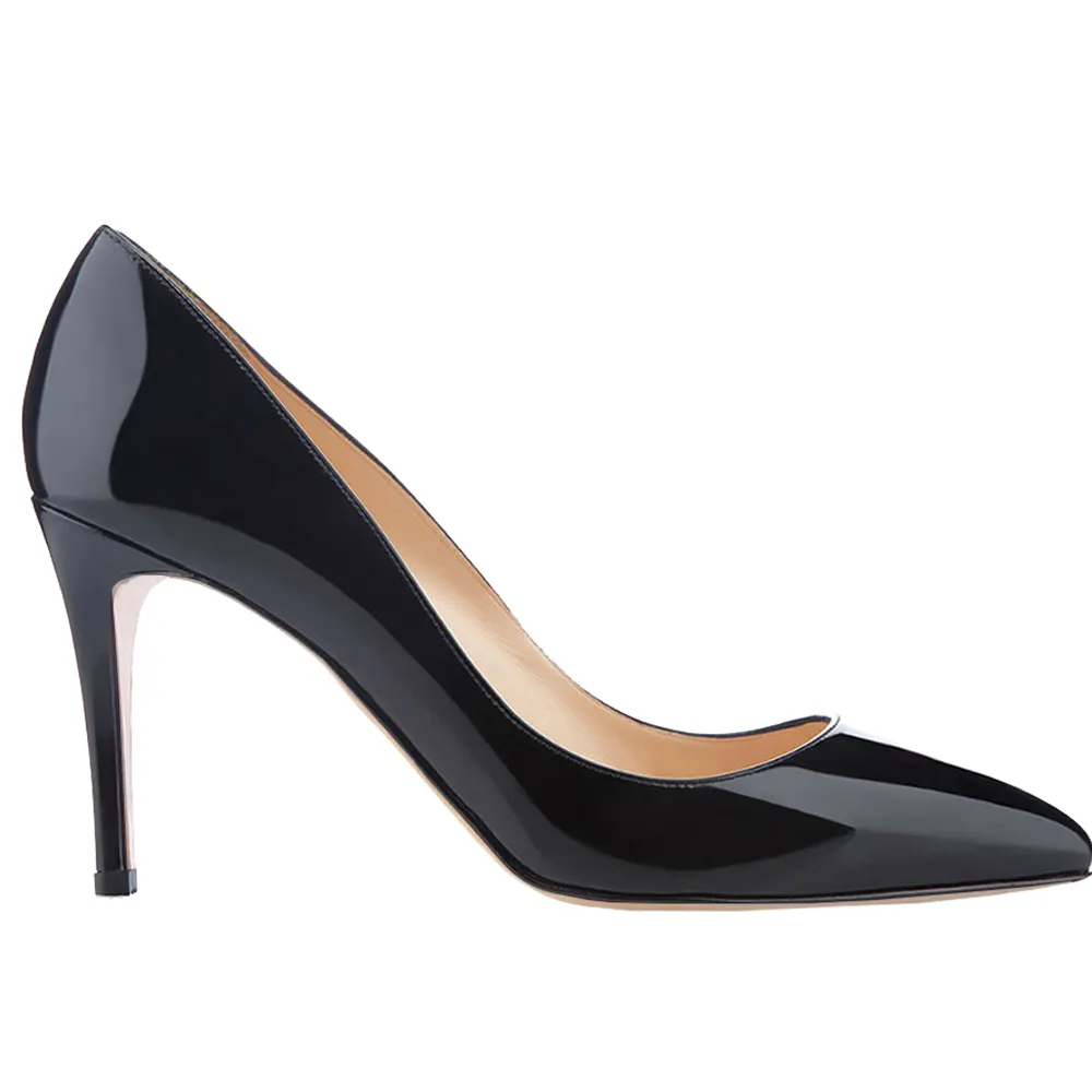90mm Middle Heels Pointy Toe Pumps-vocosishoes