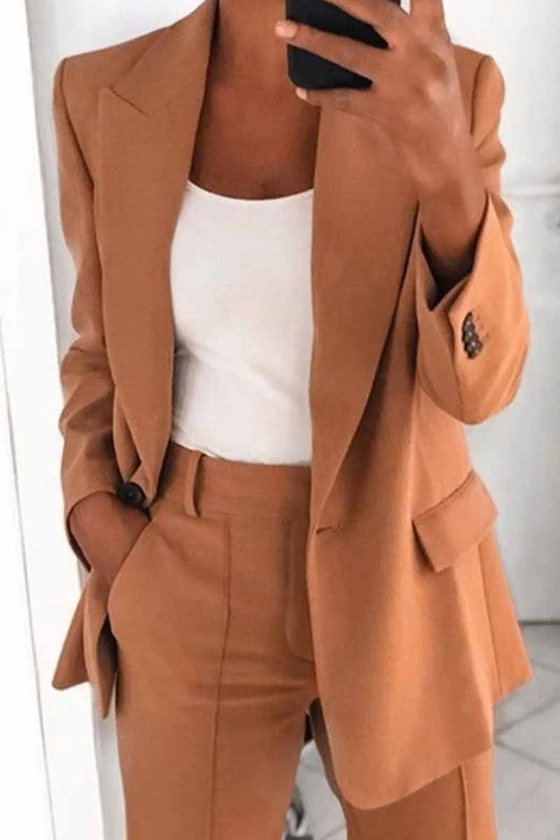 Two-Piece Fashion Lapel Slim Cardigan Blazer(5 Colors)