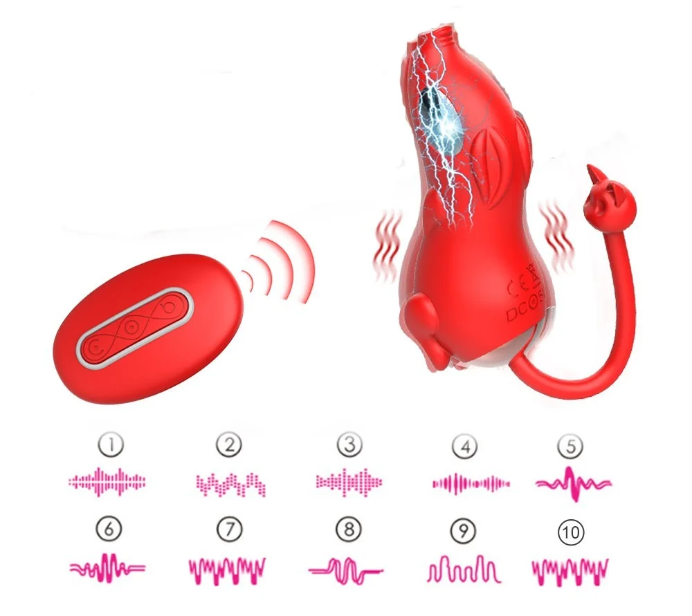 Electric Shock Vibrating Egg Vaginal Exerciser Vibrator Clitoris Stimulation - Rose Toy