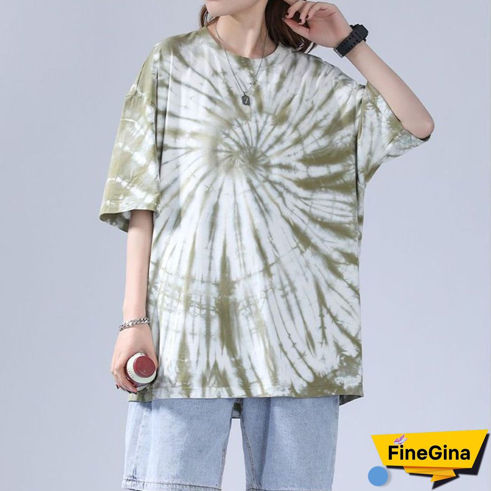 Trendy Casual Gradient Tie Dye Tee Shirts