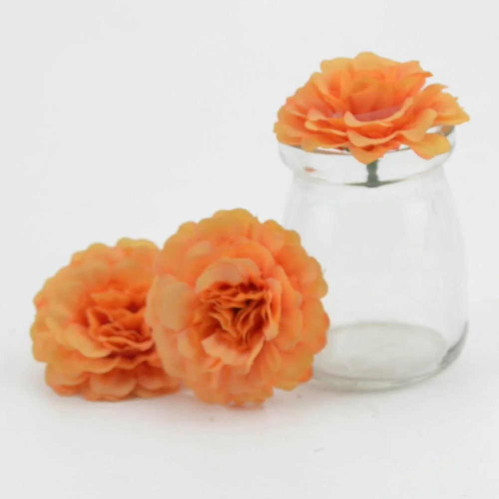 5pcs/lot 6cm High Quality Silk Artificial Flower Head Rose For Wedding Home Decoration DIY Scrapbook Garland Craft Fake Flowers