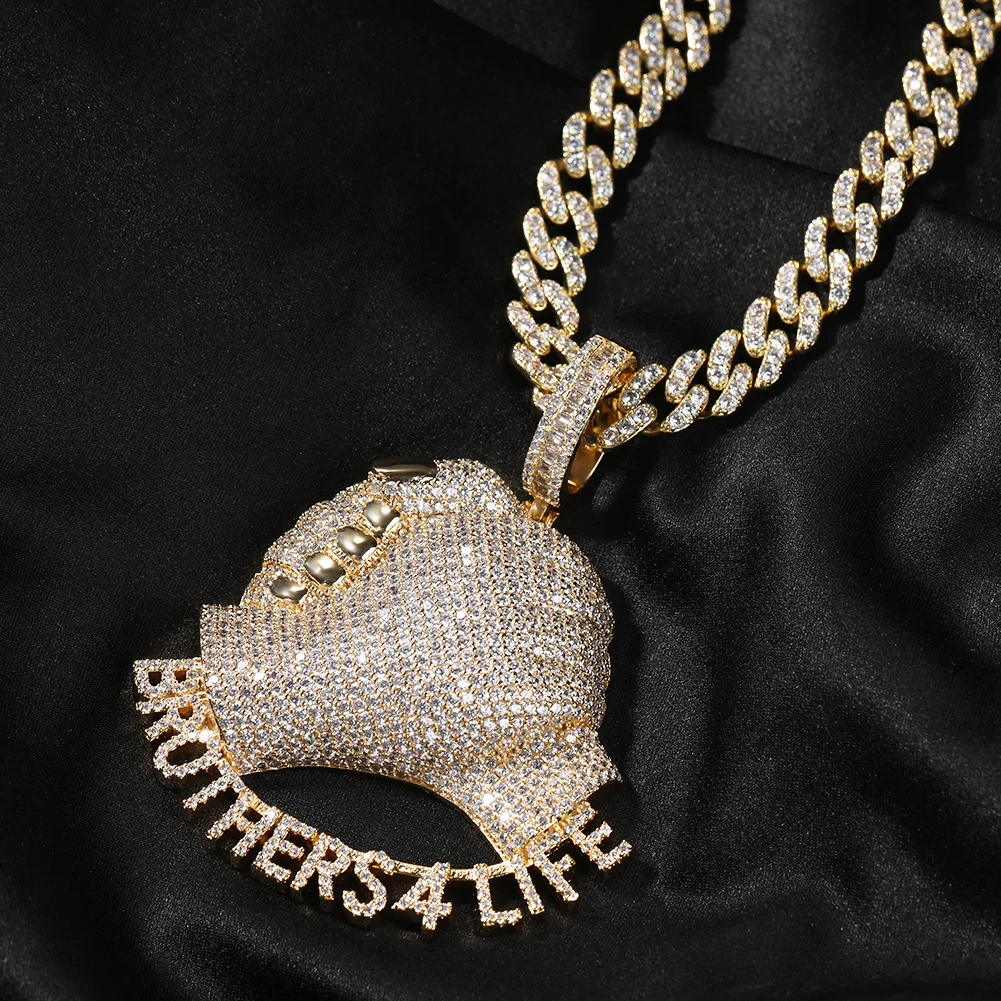Handshake Letter Pendant Necklace Hip Hop Street Necklace-VESSFUL