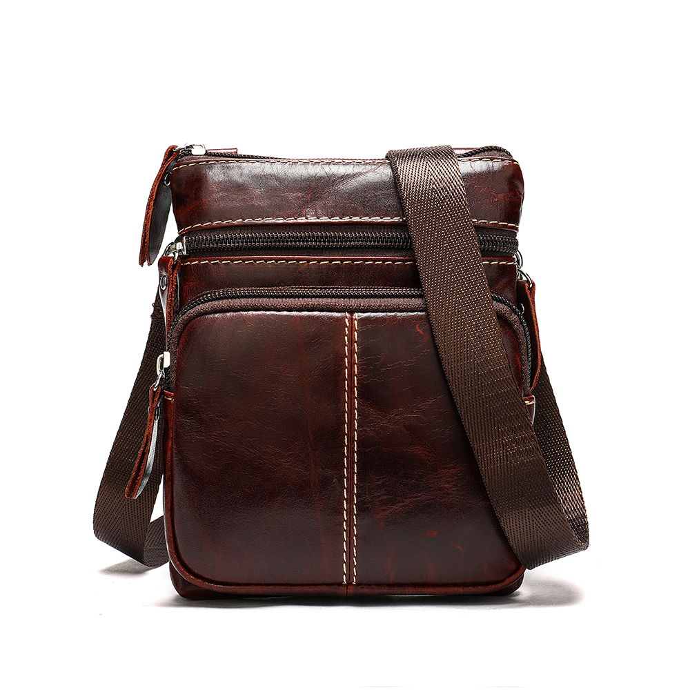 Men's genuine leather top layer leather shoulder messenger bag