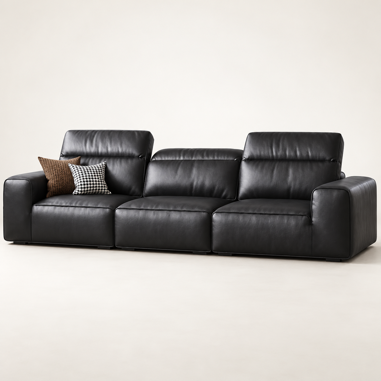 GS347 High-Back Sofa - Black - White studio product view