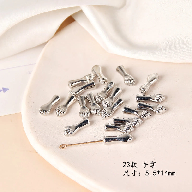 10 PCS/Package 7 * 12mm Arylic Cross Cherry Bow Knot Polished Pendant Jewelry Accessories