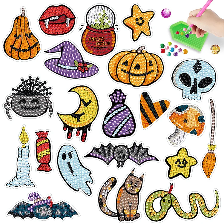 2pcs Dot Drill Sticker Art Craft Rhinestone Stickers for Kids Adult Gift Rewards