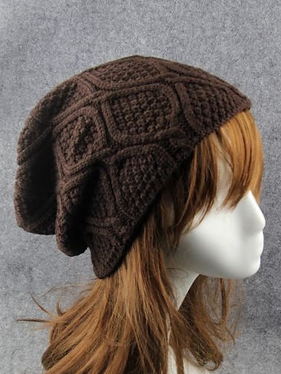 Stylish Ladies Knitted Hat Beanie Slouchy Pure Color Windproof Comfort Winter Hat