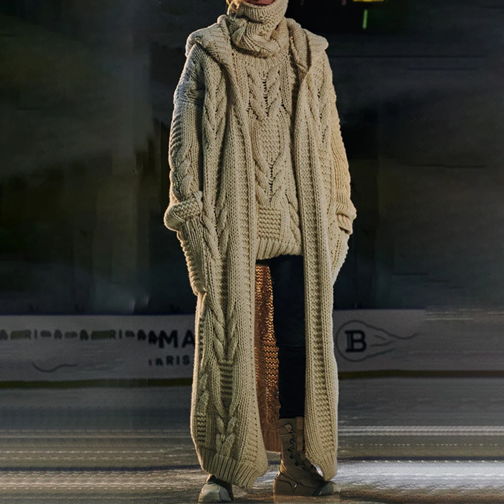 Men's hooded loose cardigan