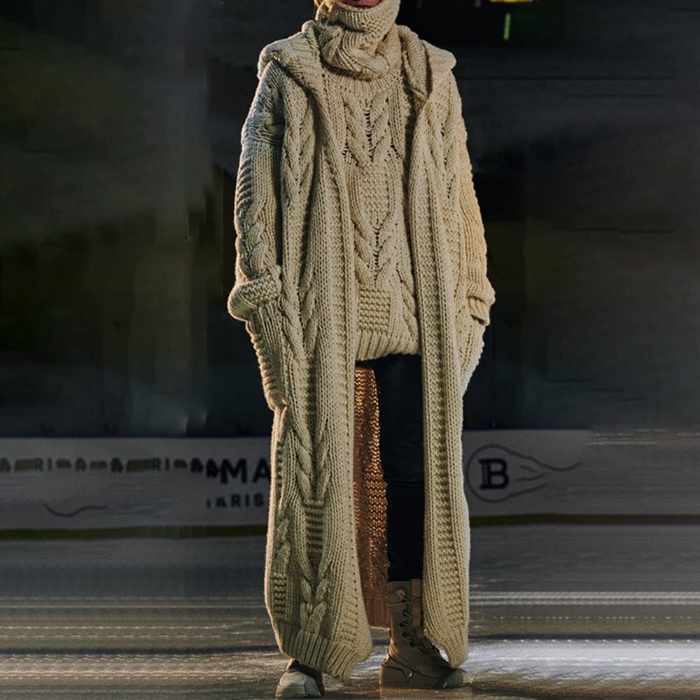 Men's hooded loose cardigan