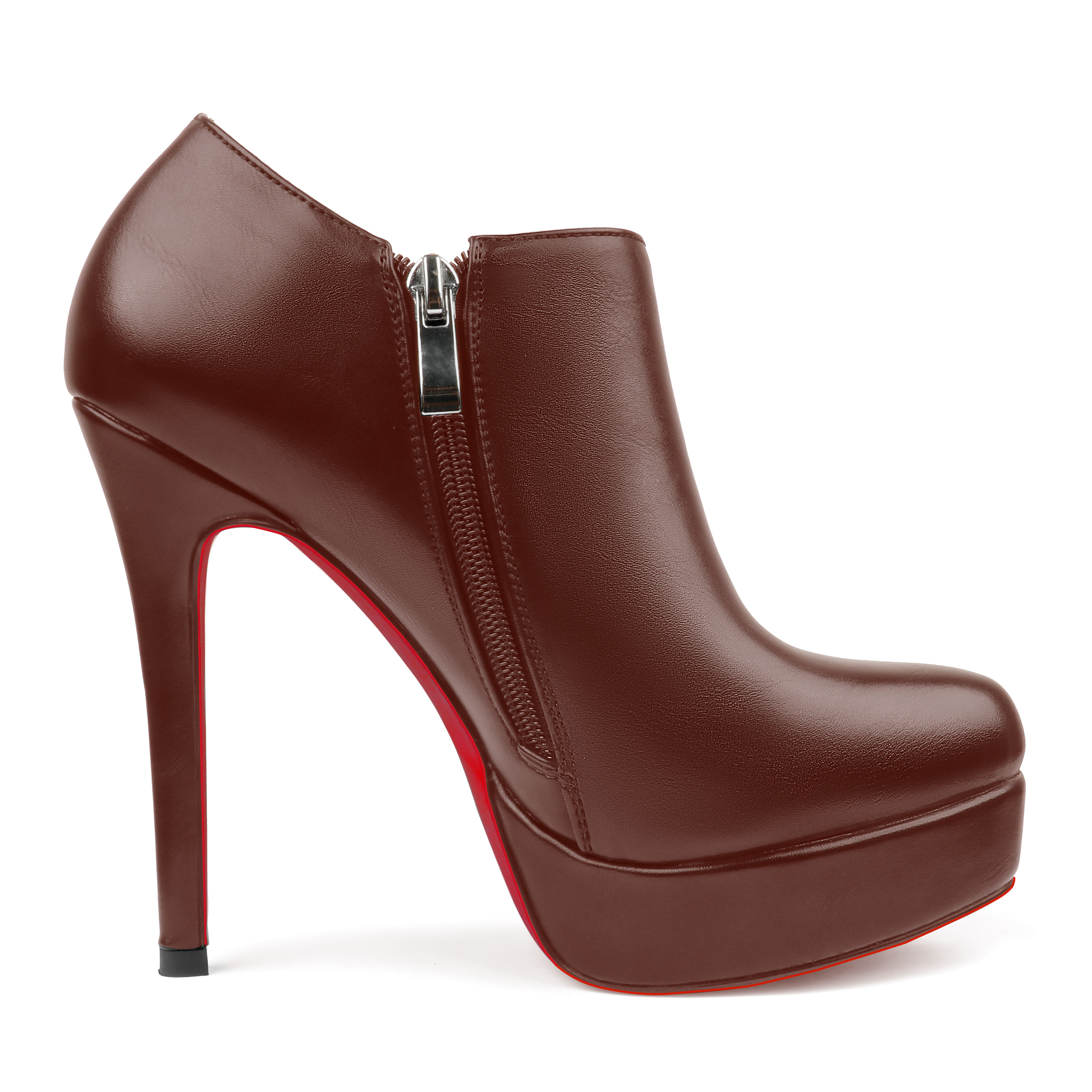 130mm Women's Ankle Boots High Heels Platforms Shoes Red Bottom Pointy Toe Sexy Boots-MERUMOTE